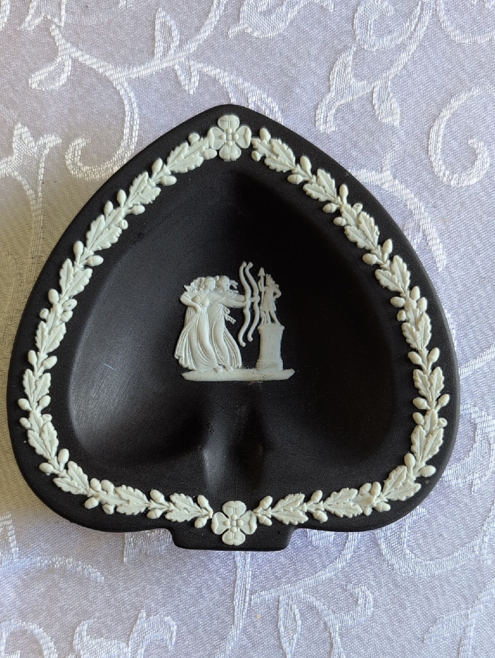 *Rare* Vintage Wedgwood Black and White Jasperware Decorative Dish